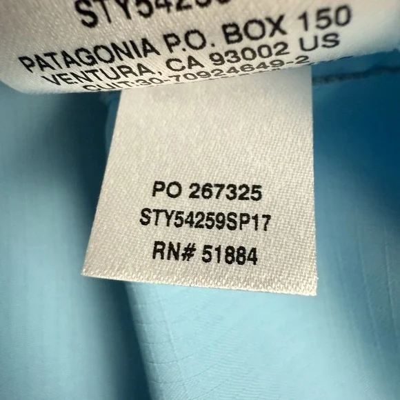 Patagonia Sol Patrol Fishing Shirt Mens Medium Turquoise Long Sleeve Ripstop - Picture 12 of 15
